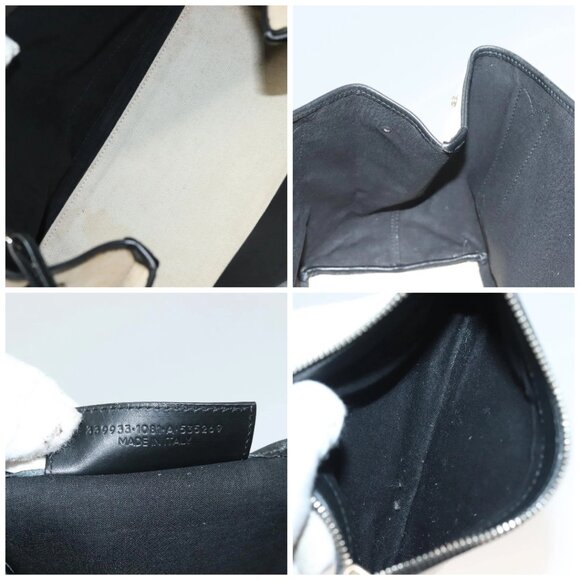 BALENCIAGA Navy Cabas S Hand Bag Canvas Black White 339933 Auth 129400 - Picture 15 of 16